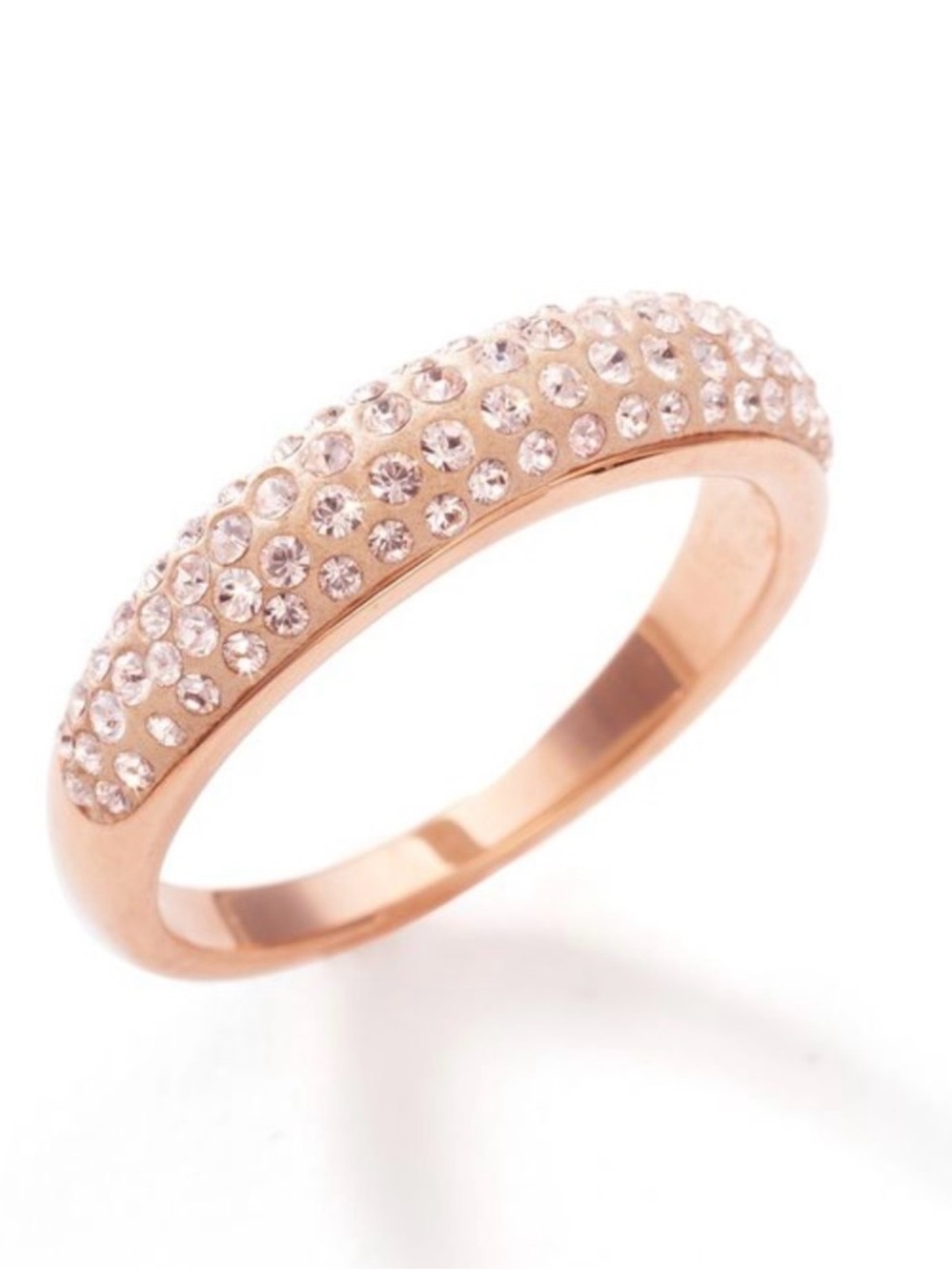 Touchstone Crystal Rose Gold Pavé Stack Ring